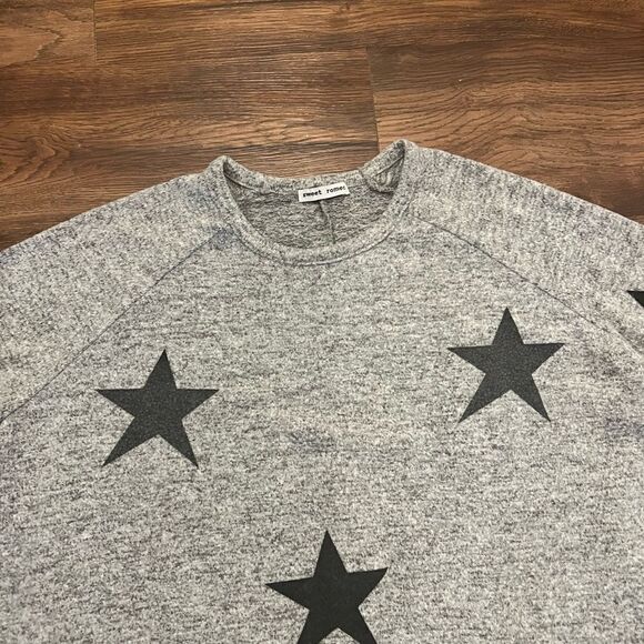 Sweet Romeo Grey Star Crewneck Sweatshirt - Picture 5 of 7